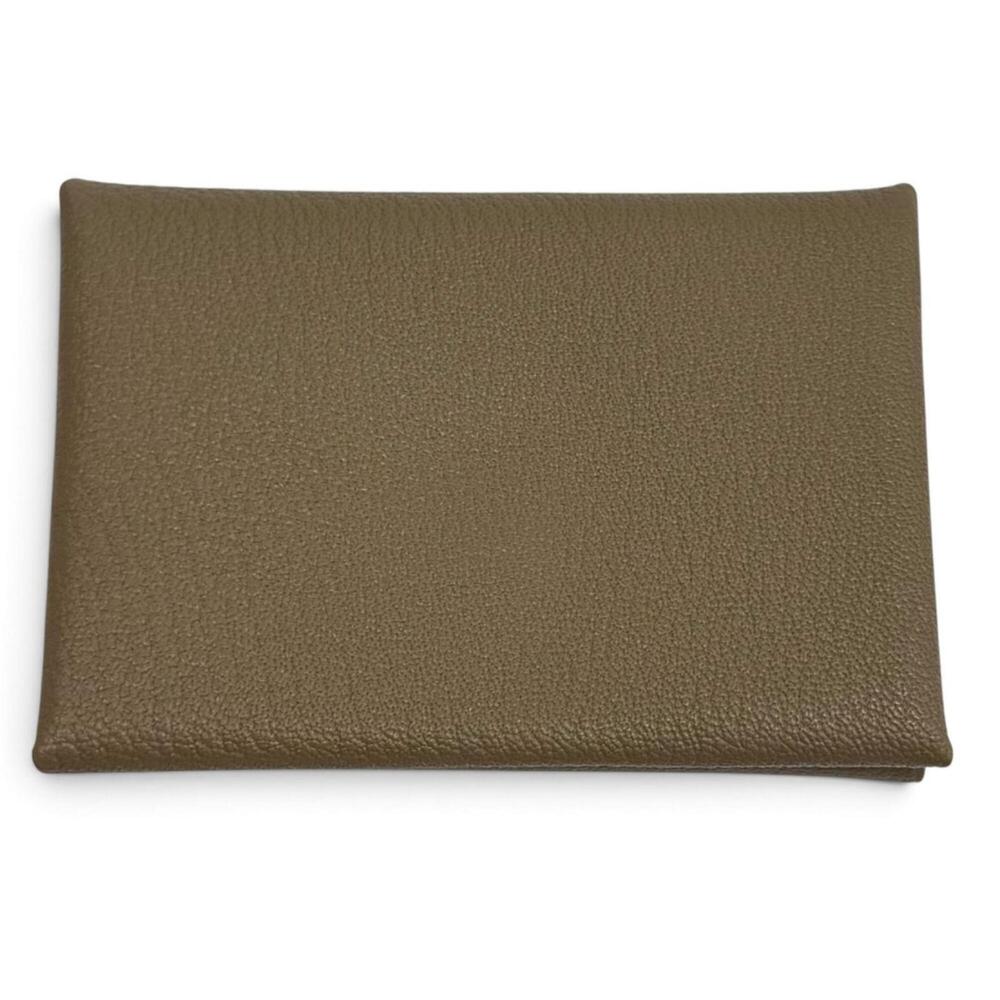 HERMES Calvi Duo Etoupe Chevre Leather Bi-fold Wallet with Sellier Hardware, ...